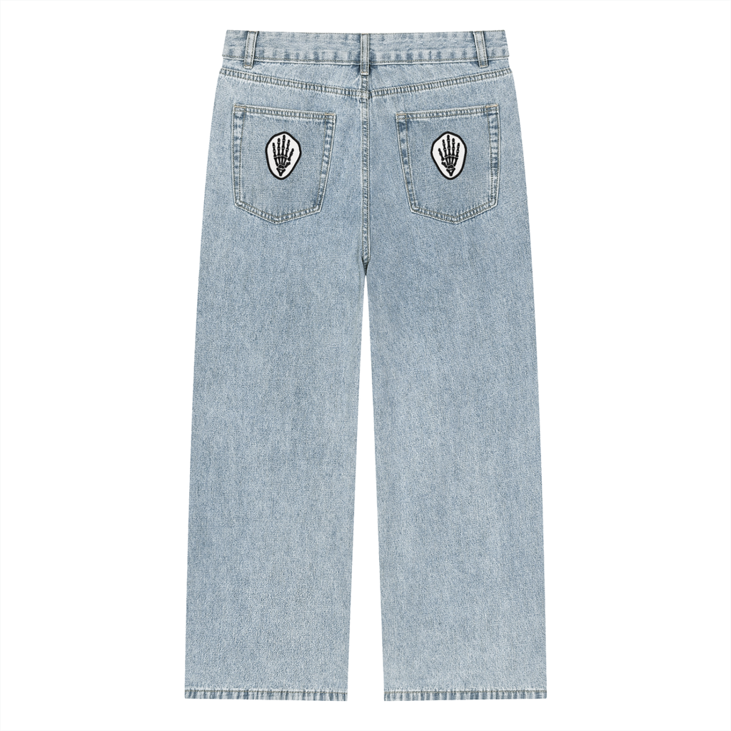 Unisex Vintage Wash Straight Leg Jeans