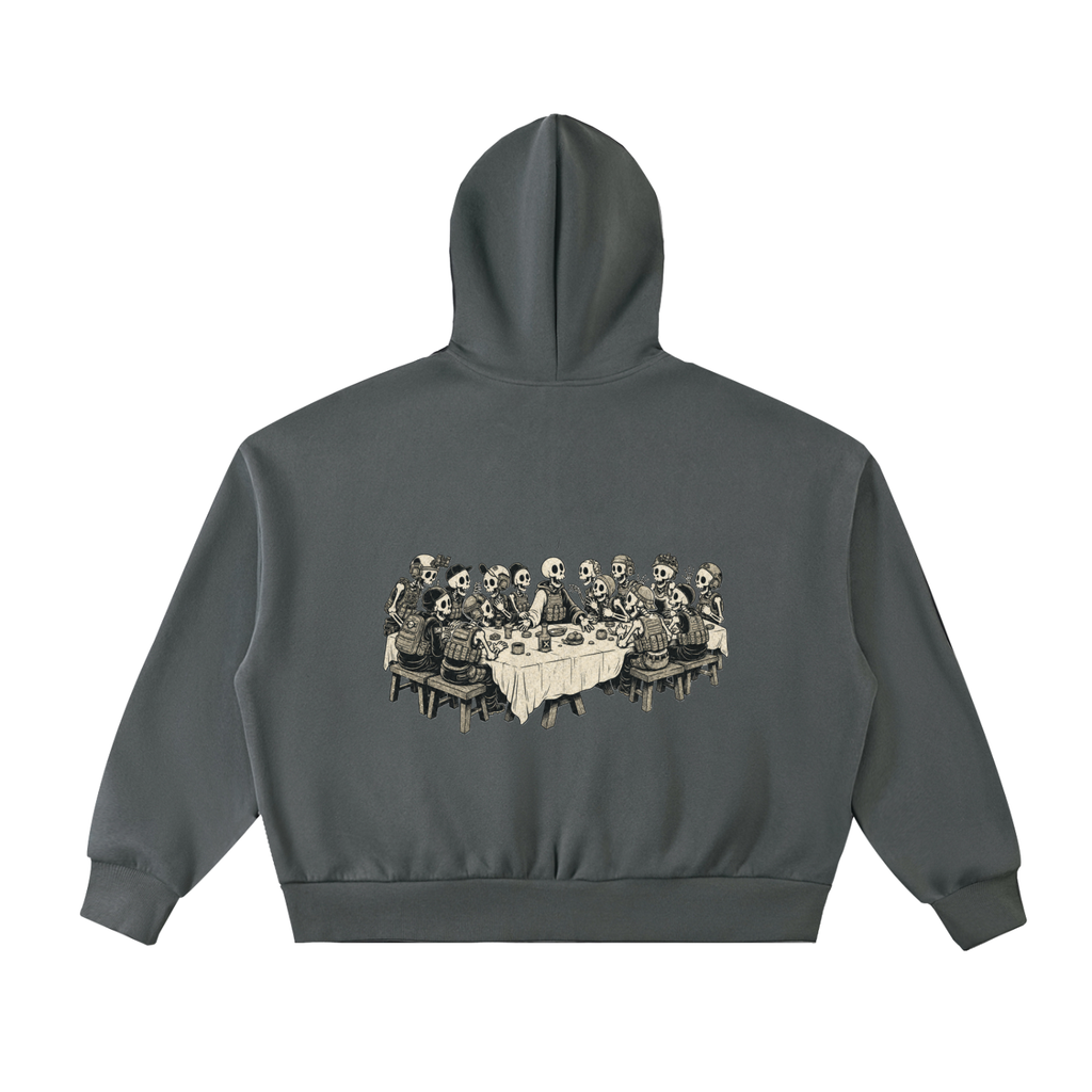 Fleeced Full-Zip Boxy Hoodie