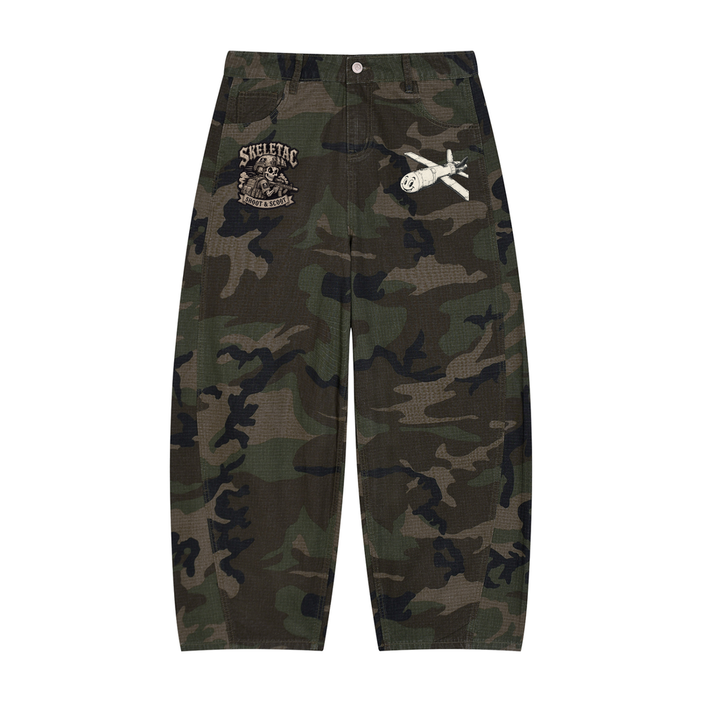 Men’s Camo Barrel Leg Cargo Pants