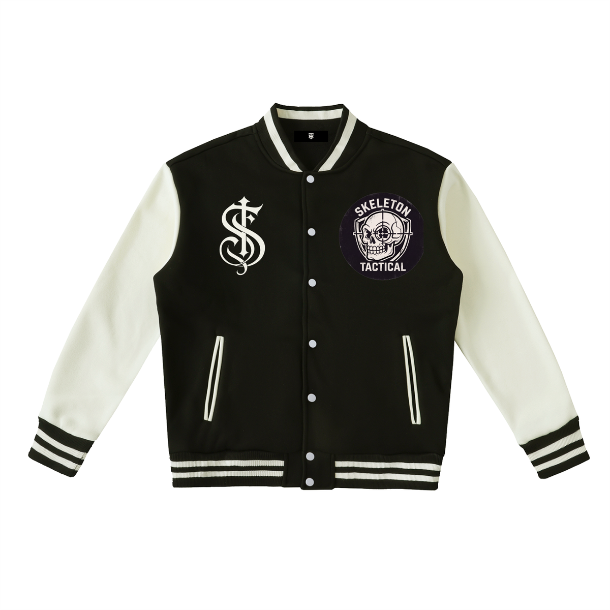 Two-Tone Fleeced Varsity Jacket