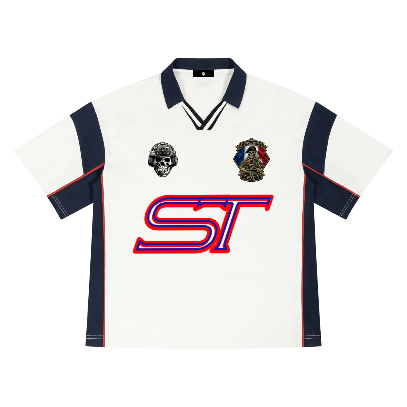 Unisex Boxy Color Block Polo Shirt
