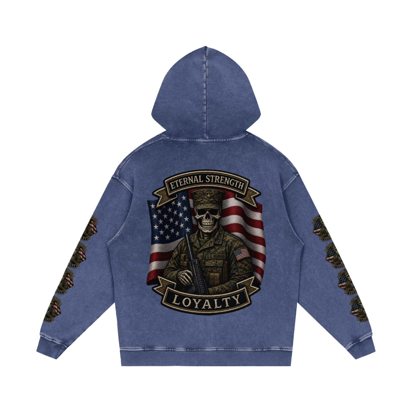 Snow Washed Loose Cotton Hoodie