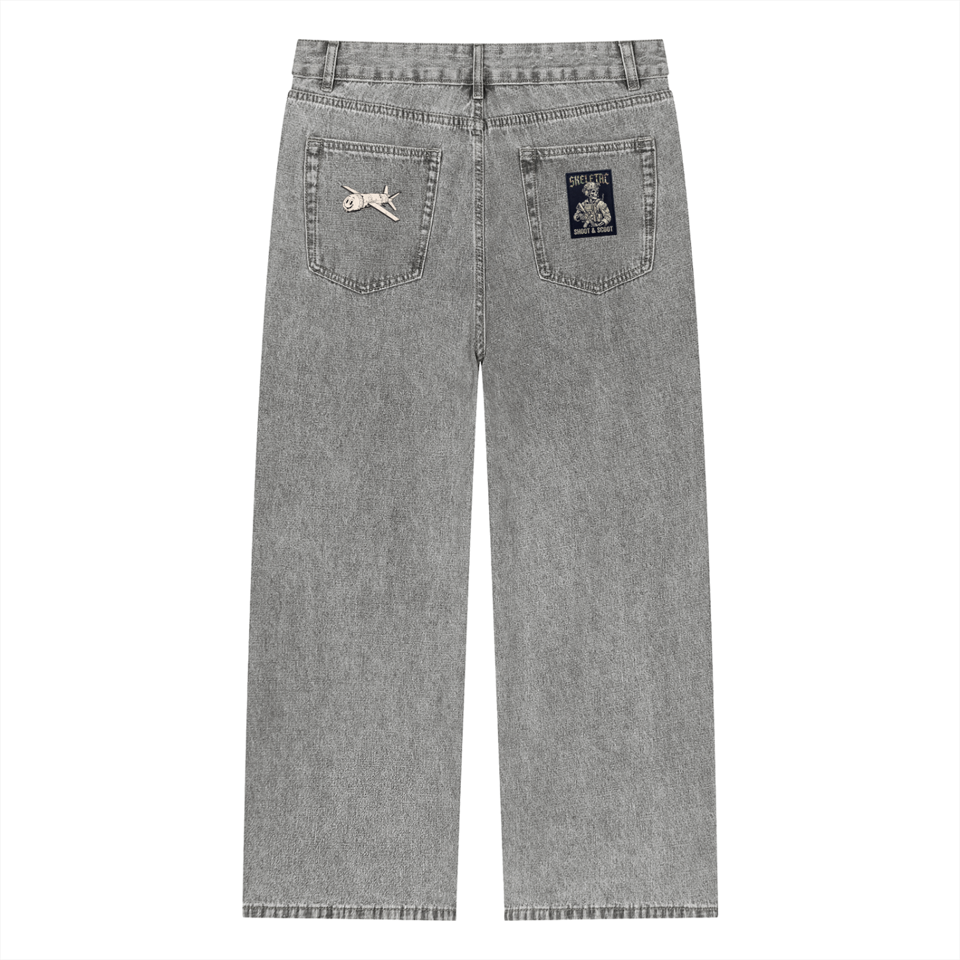 Unisex Vintage Wash Straight Leg Jeans