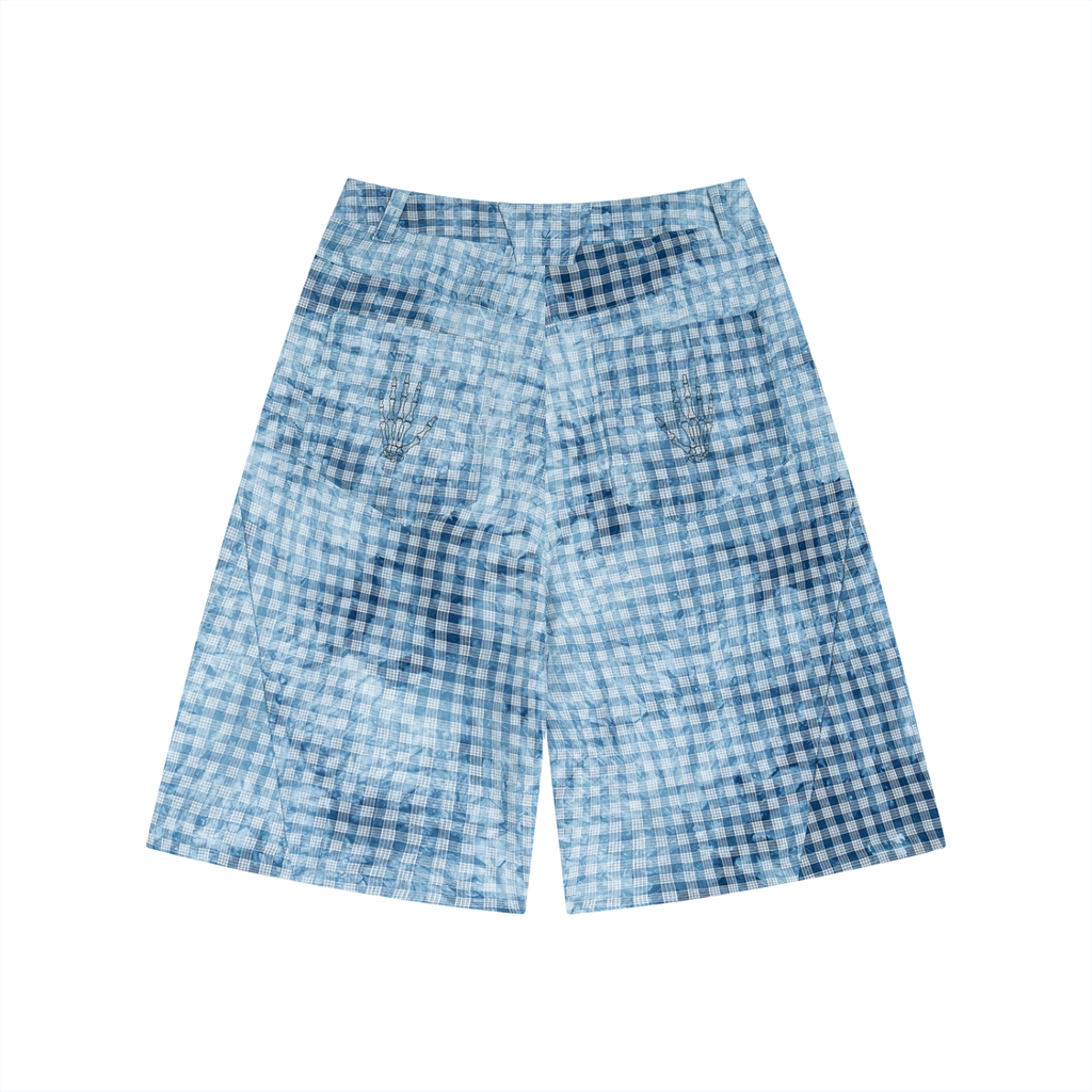 Unisex Vintage Wash Plaid Shorts