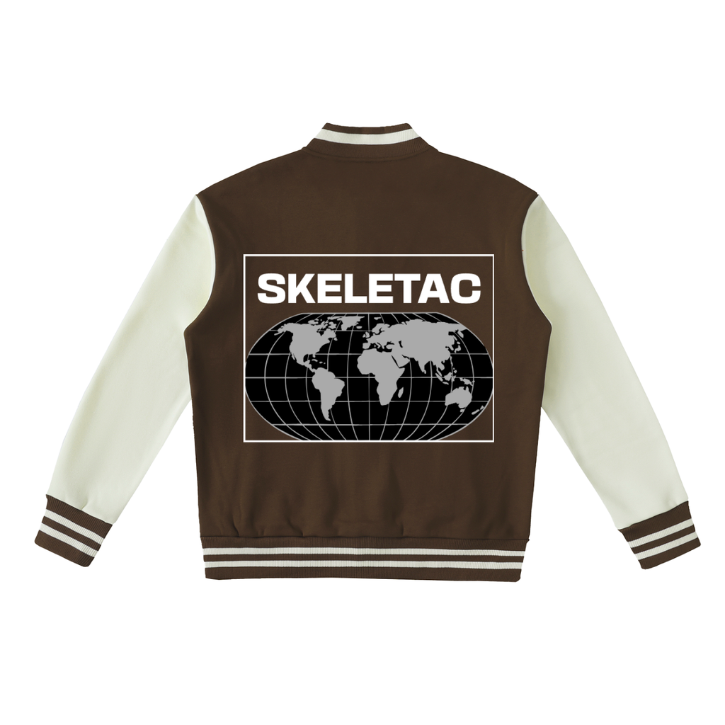 Two-Tone Fleeced Varsity Jacket