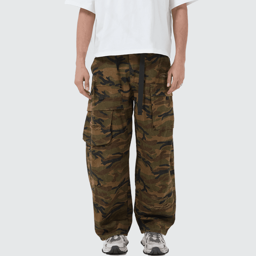 Unisex Camouflage Loose Wide-leg Jeans