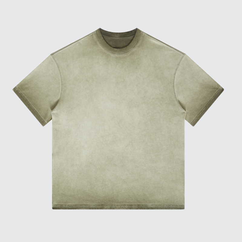 Dopamine Dressing Heavyweight Washed Gradient Stir Fried T-shirt(255GSM)