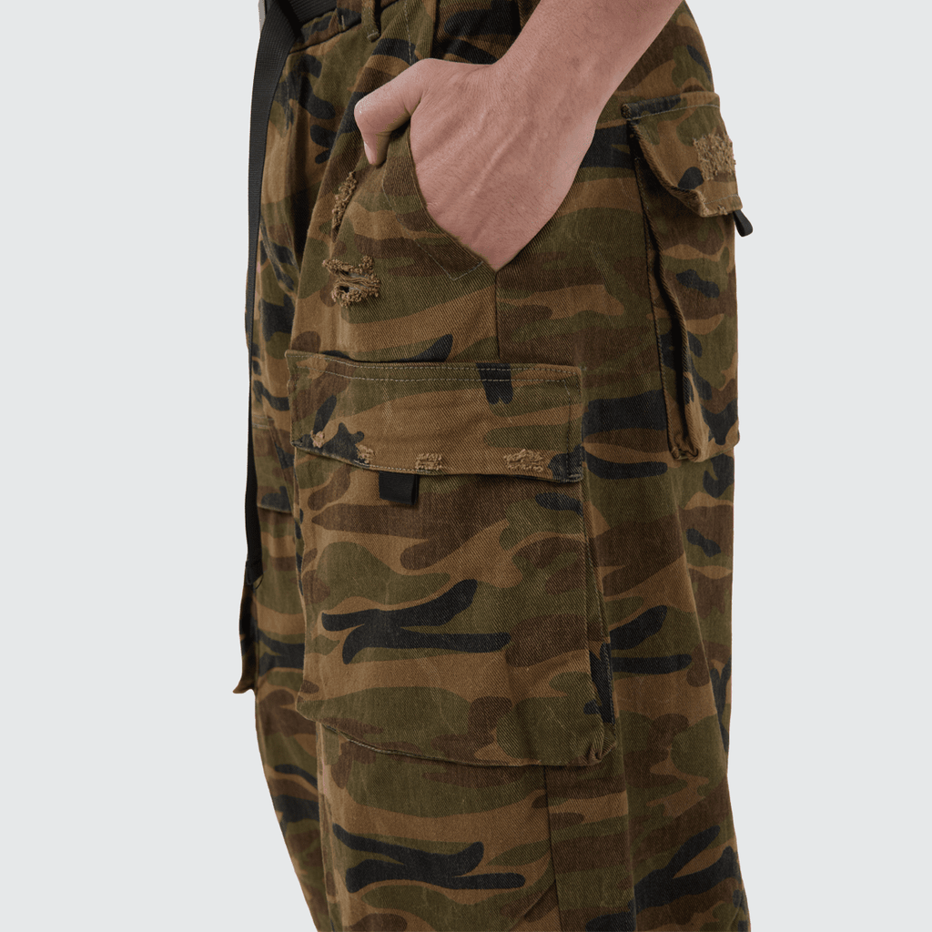 Unisex Camouflage Loose Wide-leg Jeans