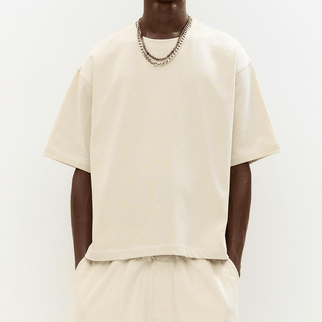 Unisex Heavyweight 100% Combed Cotton Cropped Oversized T-Shirt (250GSM)