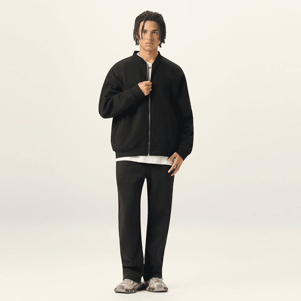 Unisex Heavyweight Fleece Zip-Up Baseball Jacket (360GSM)