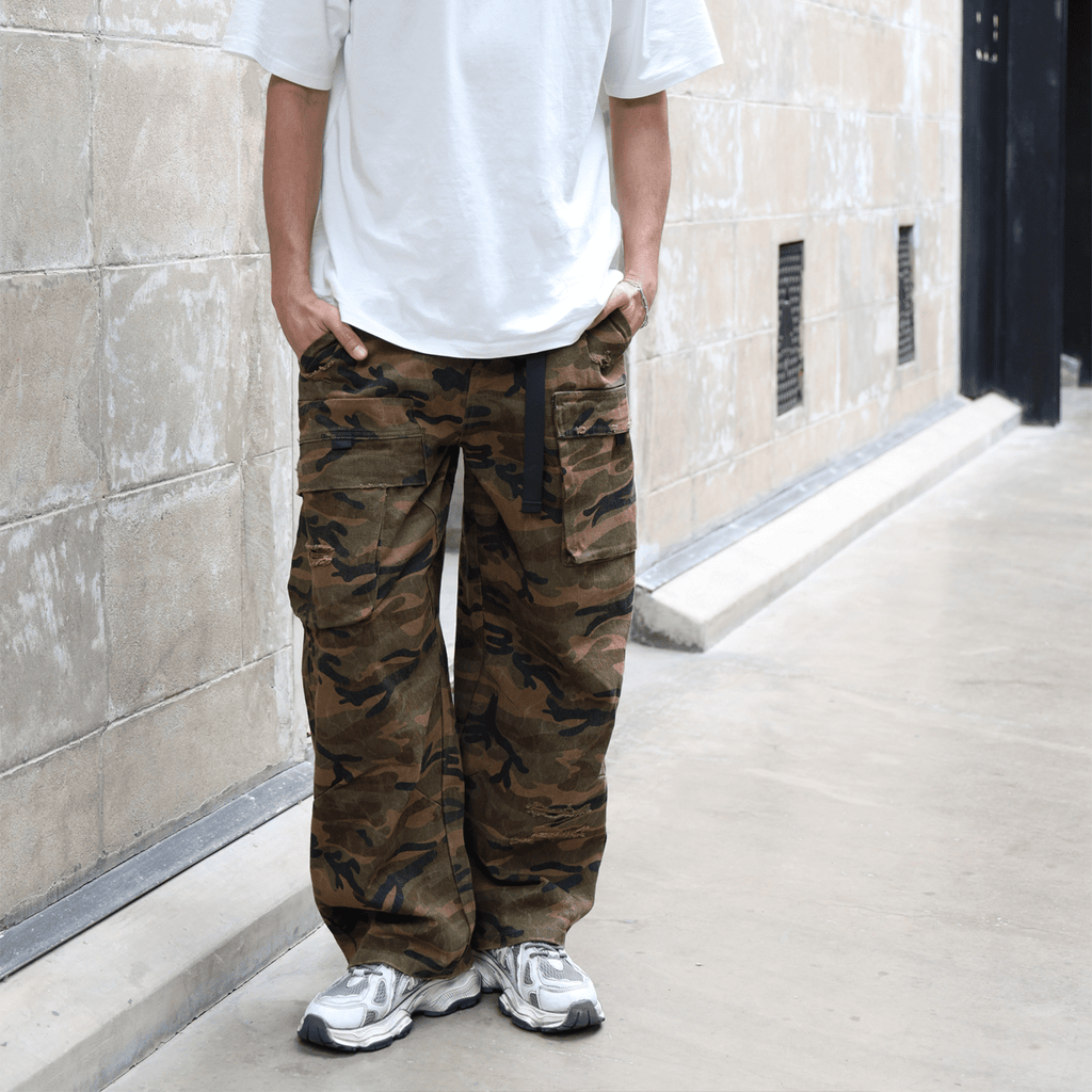 Unisex Camouflage Loose Wide-leg Jeans