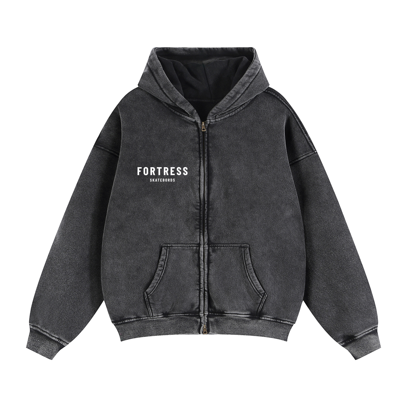 Zip-Through Boxy Fleece Hoodie