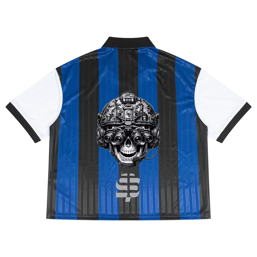 Unisex Boxy Striped Collared Soccer Jersey