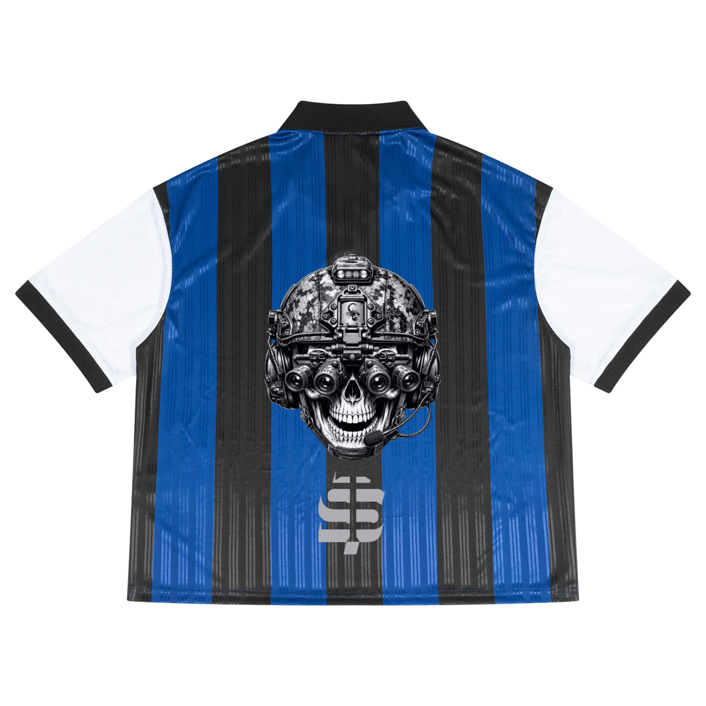 Unisex Boxy Striped Collared Soccer Jersey
