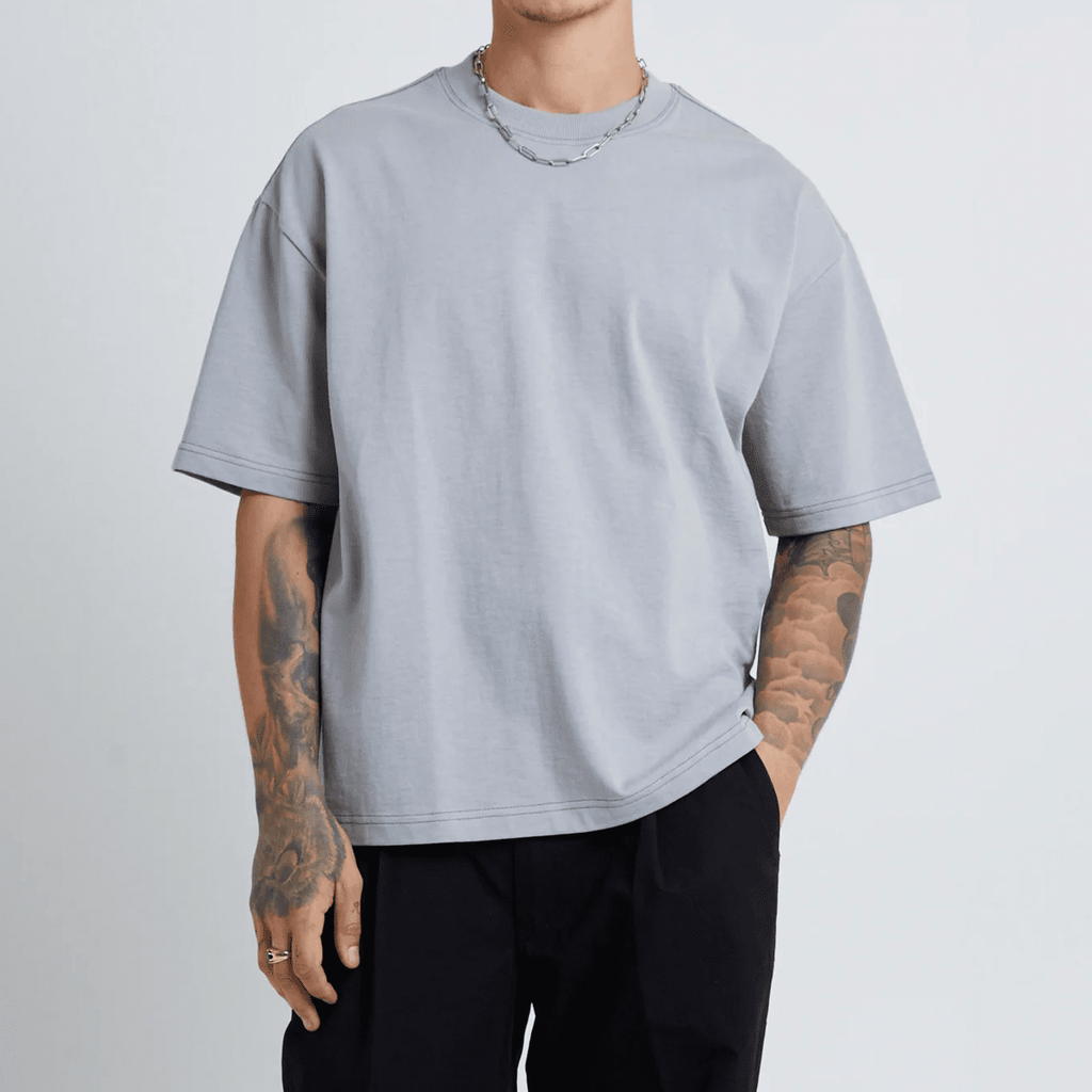 Unisex Heavyweight 100% Combed Cotton Cropped Oversized T-Shirt (250GSM)
