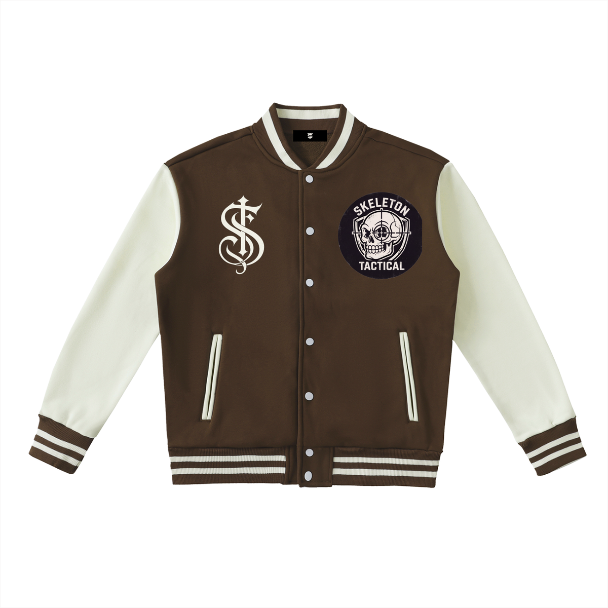 Two-Tone Fleeced Varsity Jacket