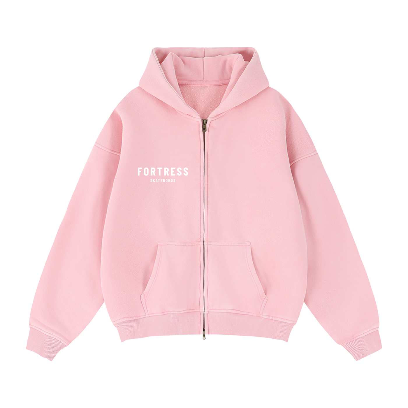 Zip-Through Boxy Fleece Hoodie