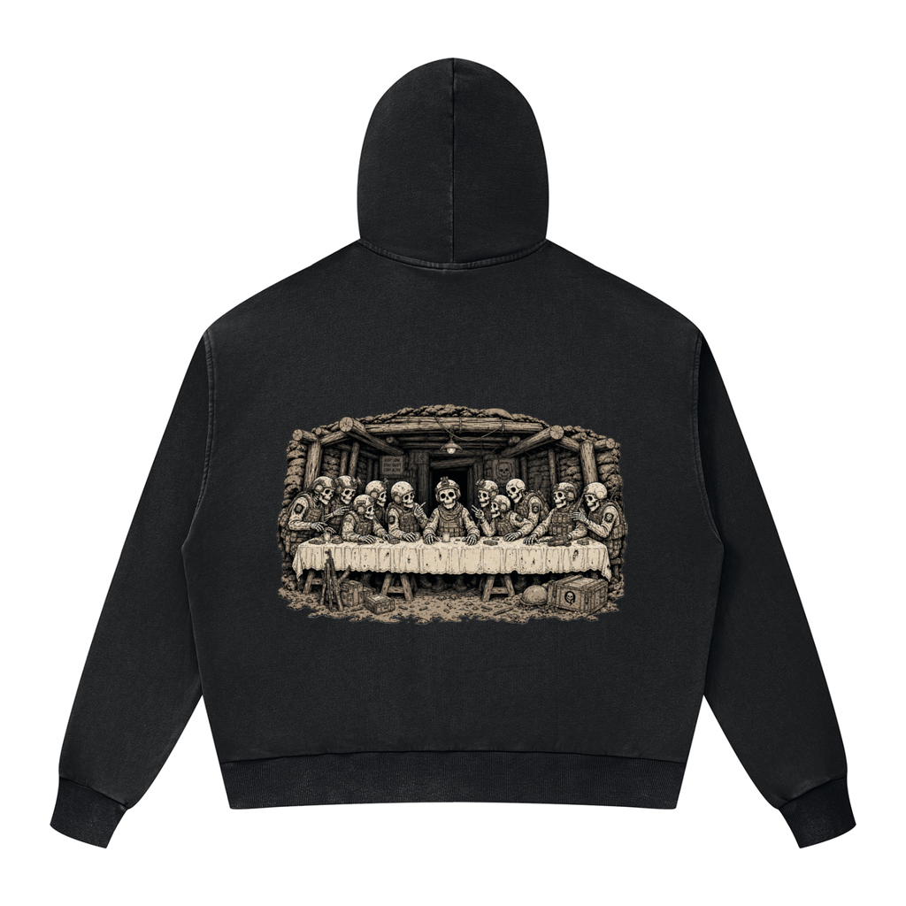Unisex Mineral Wash Boxy Full Zip Hoodie