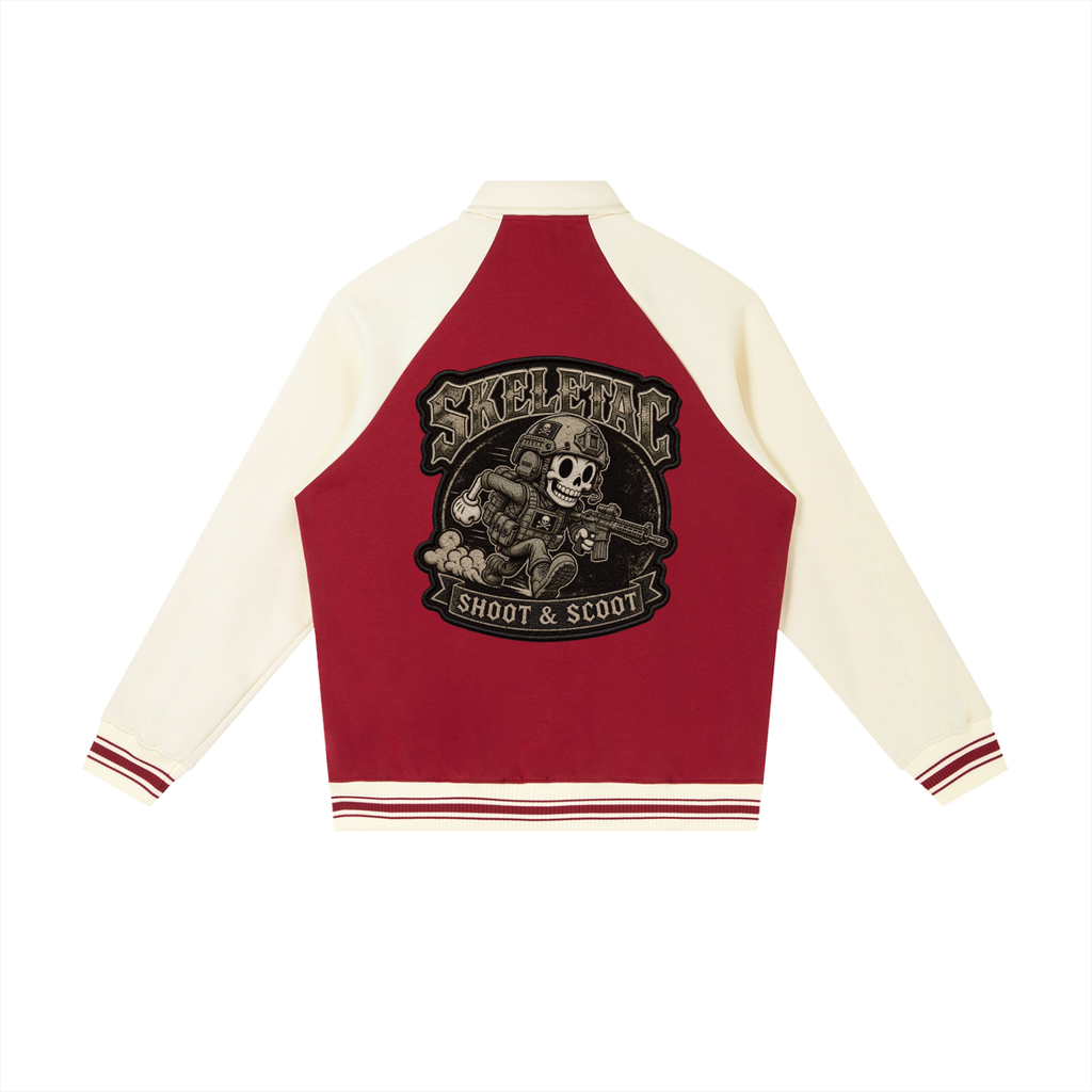 Contrast Raglan Sleeve Baseball Jacket