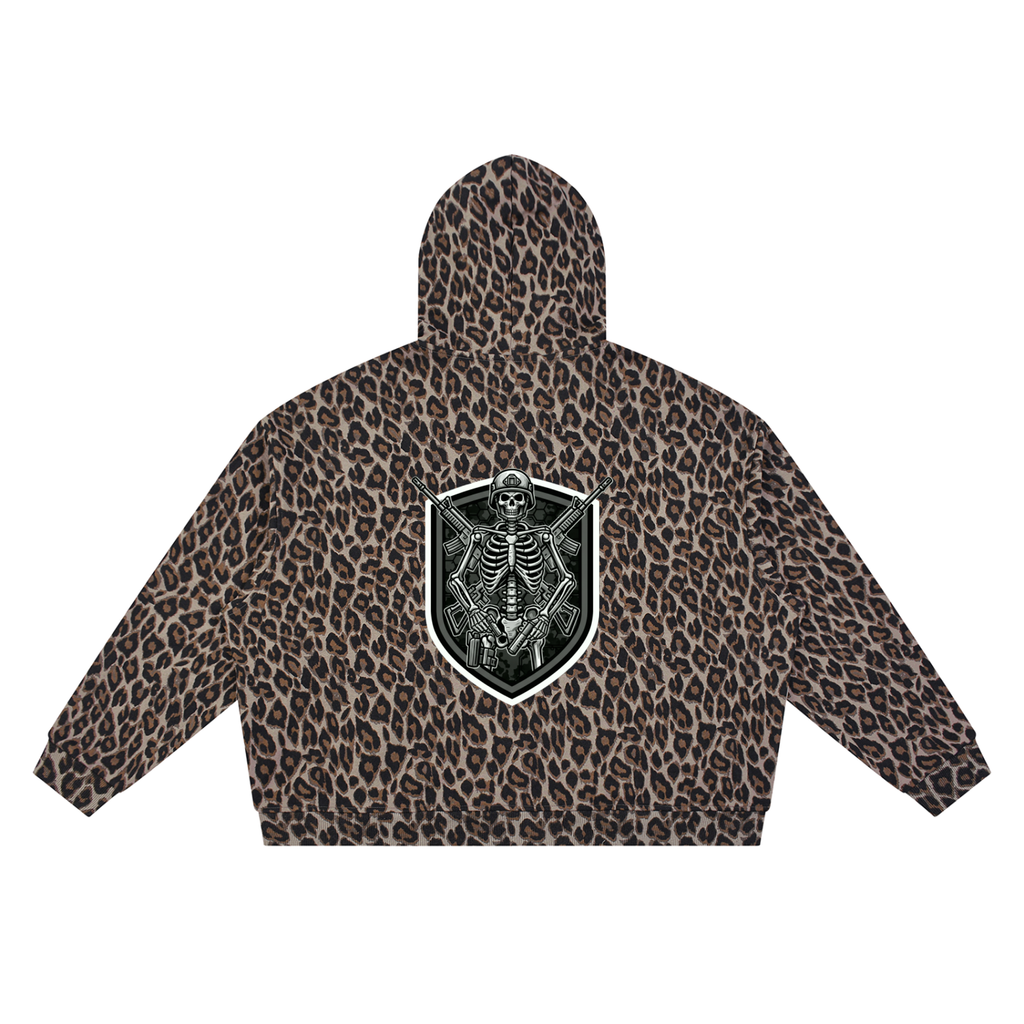 Unisex Leopard Full Zip Hoodie