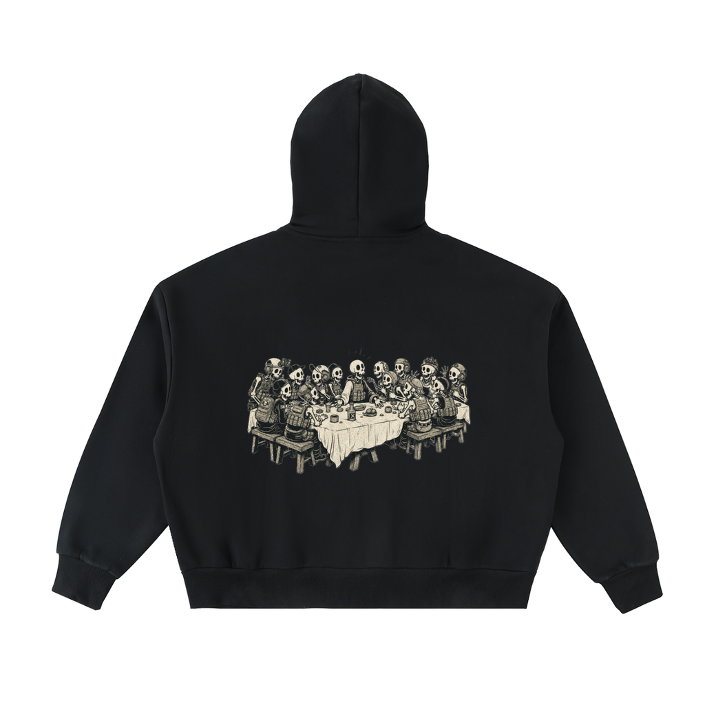 Fleeced Full-Zip Boxy Hoodie