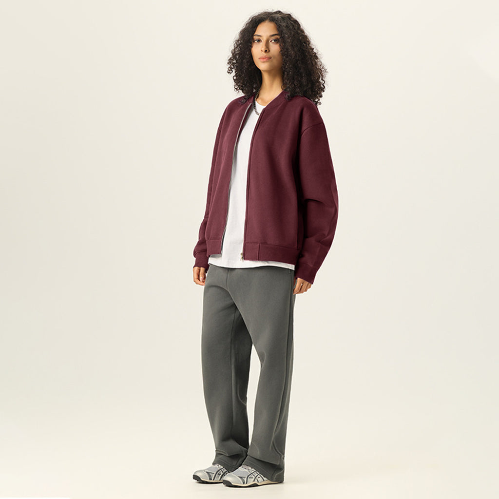 Unisex Heavyweight Fleece Zip-Up Baseball Jacket (360GSM)