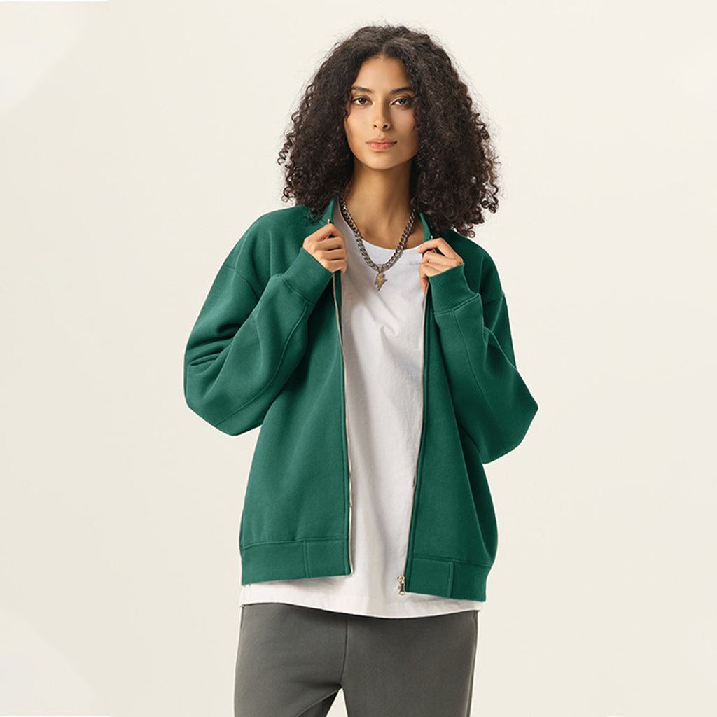 Unisex Heavyweight Fleece Zip-Up Baseball Jacket (360GSM)
