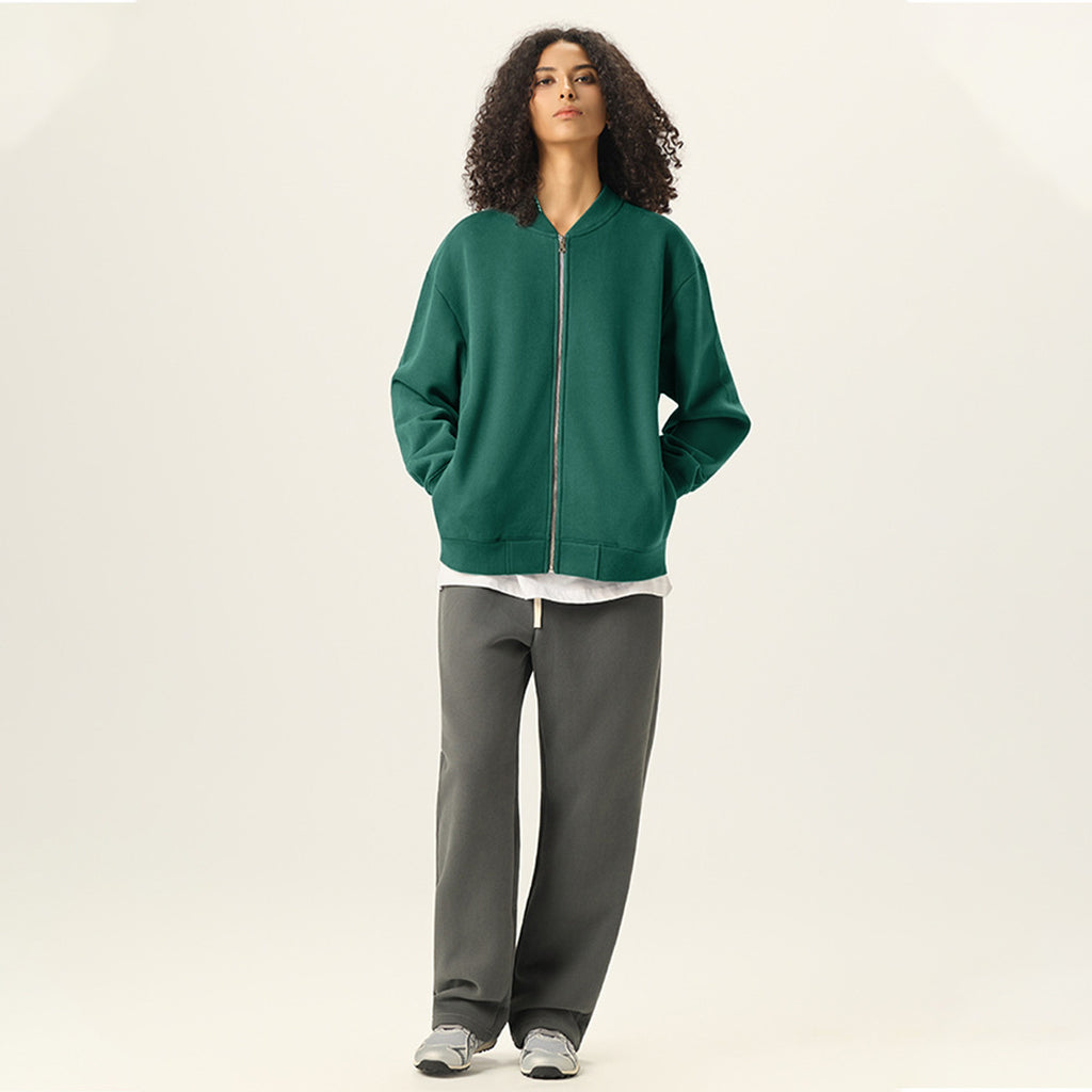 Unisex Heavyweight Fleece Zip-Up Baseball Jacket (360GSM)