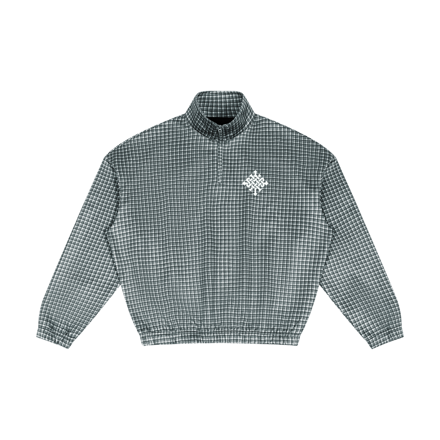 Unisex Plaid Quarter-Zip Sweatshirt