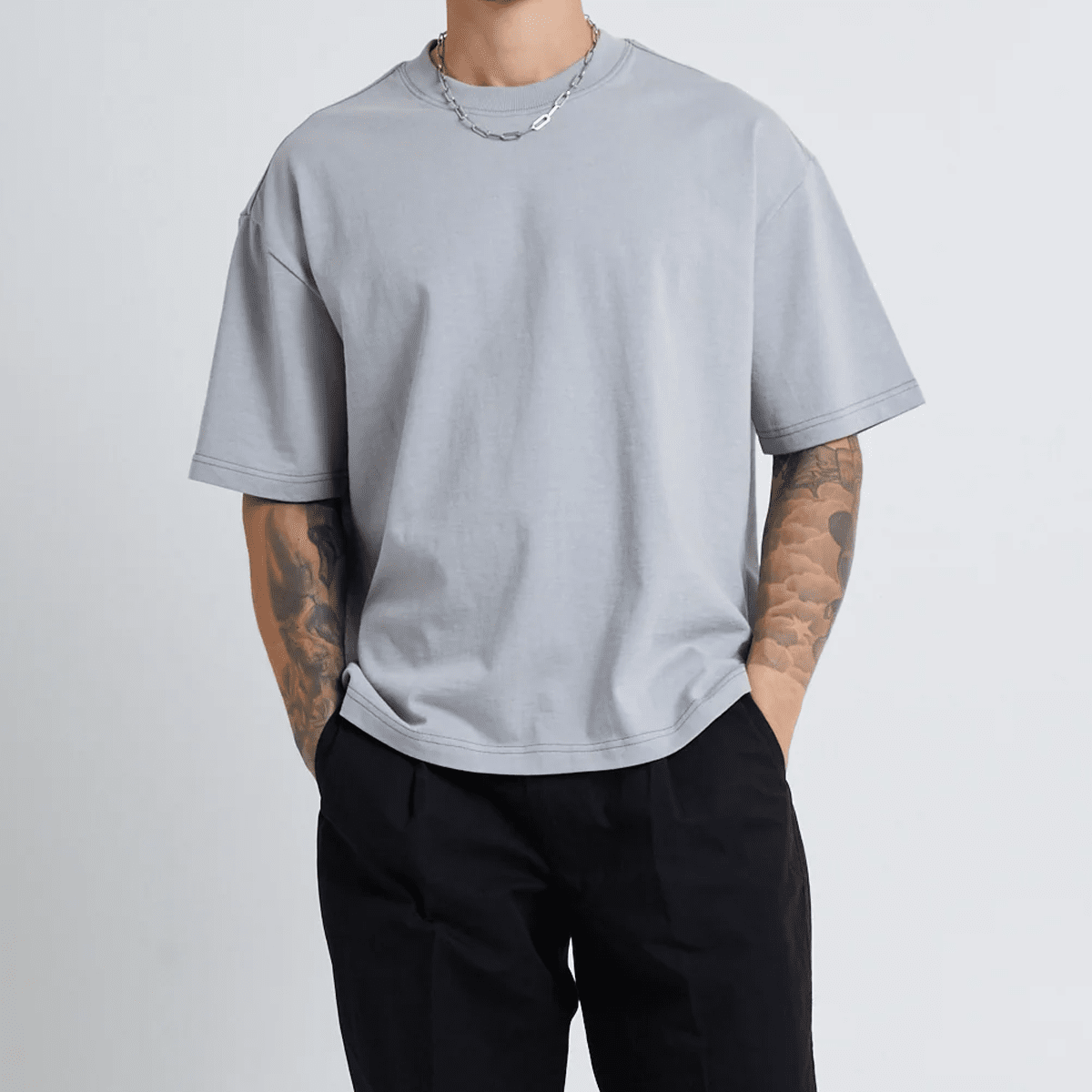 Unisex Heavyweight 100% Combed Cotton Cropped Oversized T-Shirt (250GSM)