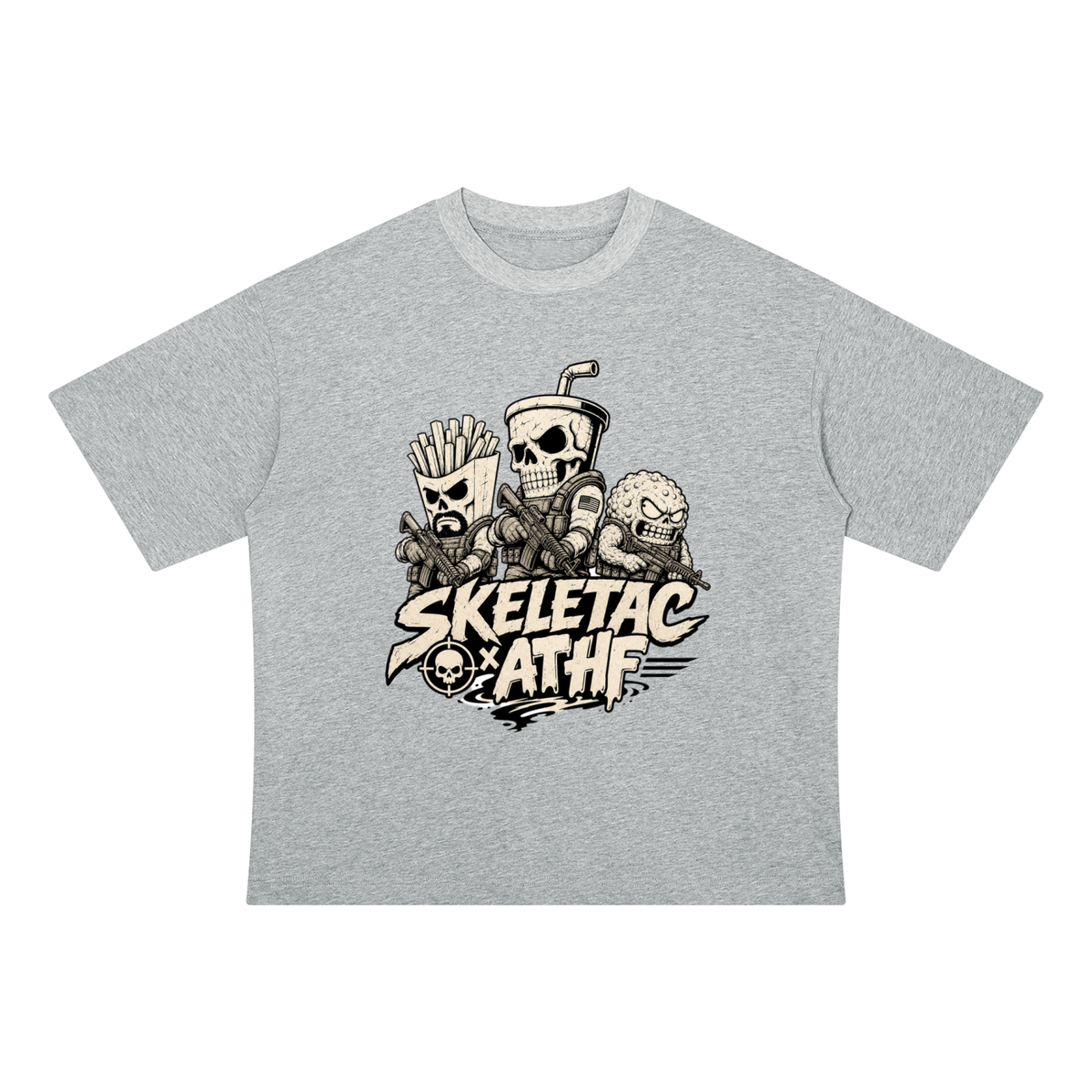 SkeletacX ATHF colabo - Unisex Drop Shoulder Cotton T-Shirt