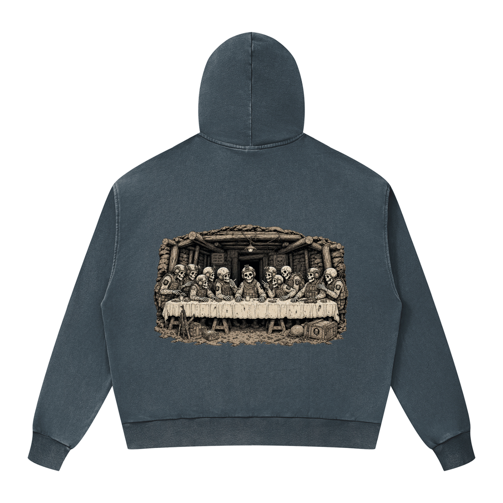 Unisex Mineral Wash Boxy Full Zip Hoodie