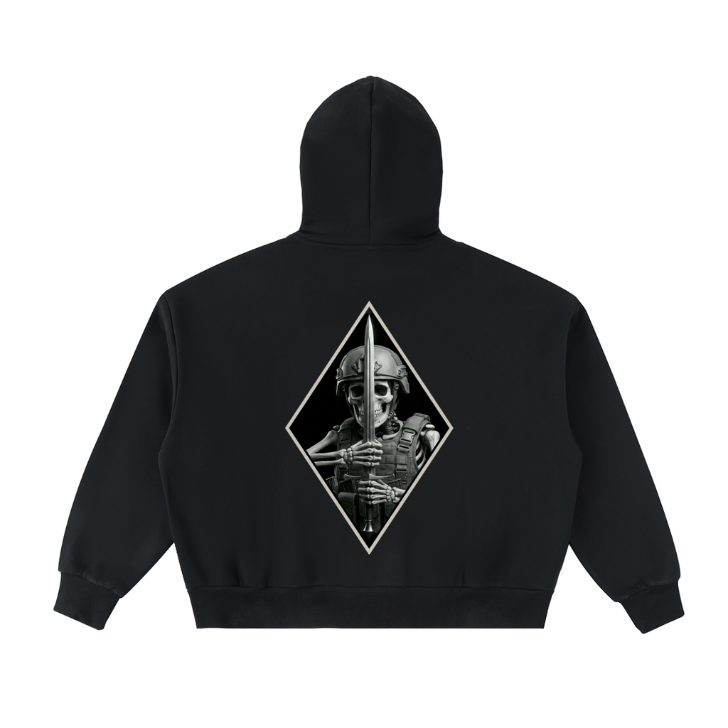 Fleeced Full-Zip Boxy Hoodie