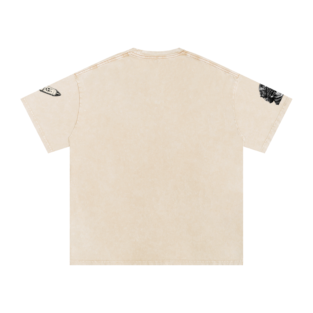 Snow Washed Oversized Cotton T-Shirt