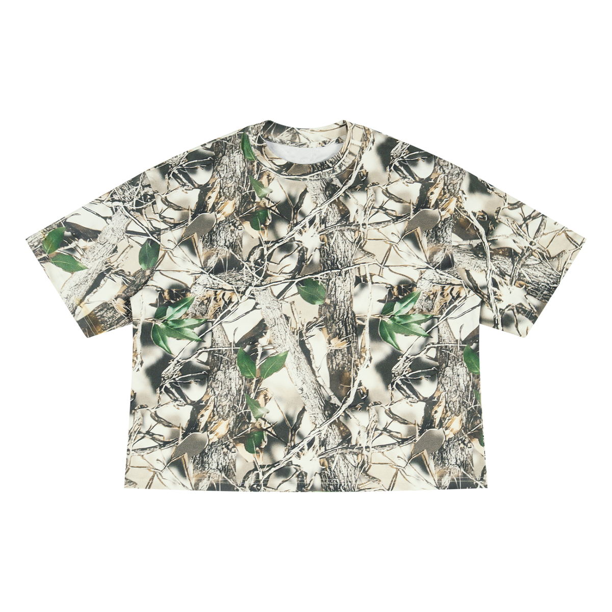 Lower Back Skeletac Logo Unisex Tree Camo Boxy T-Shirt