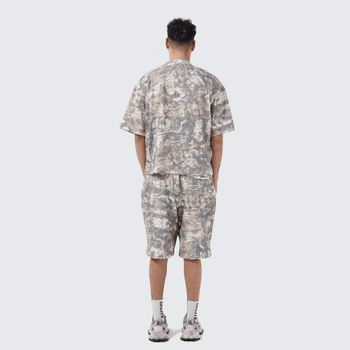 Unisex Heavyweight Cropped Camouflage Tree Print T-Shirt (250GSM)