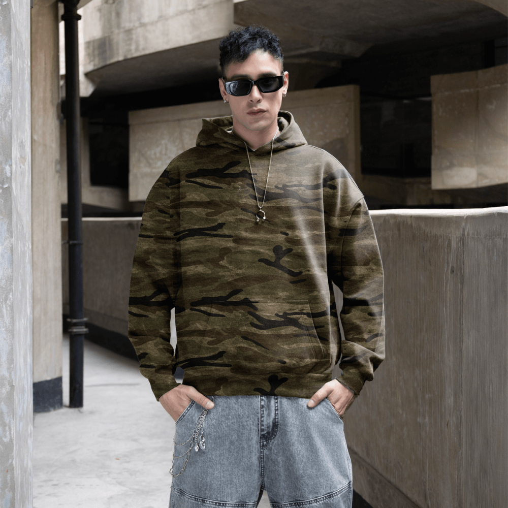 Unisex Worldwide Quality Heavyweight M Camo Hoodie (400GSM)