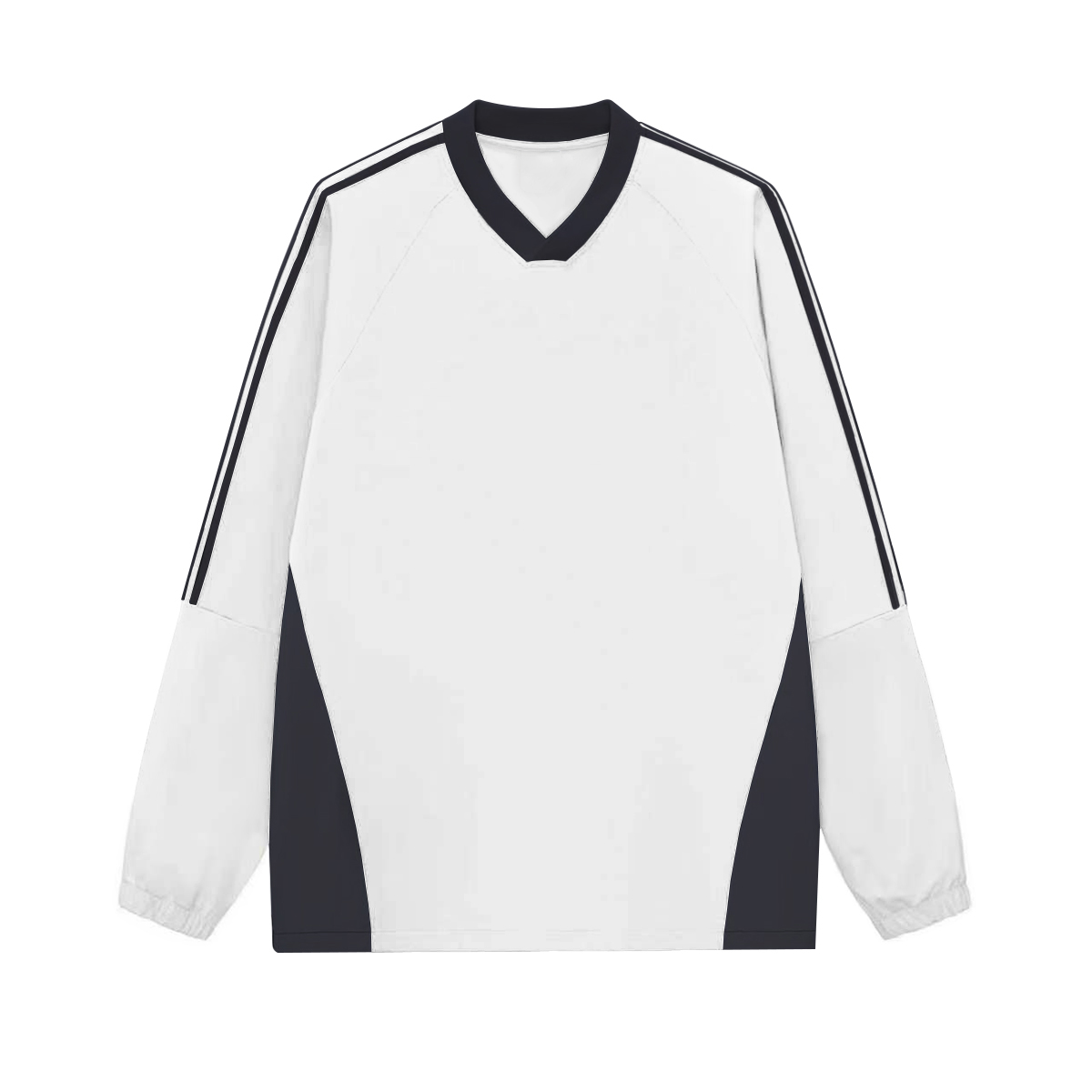 Colorblock V-neck Long Sleeve Shirt（285GSM）