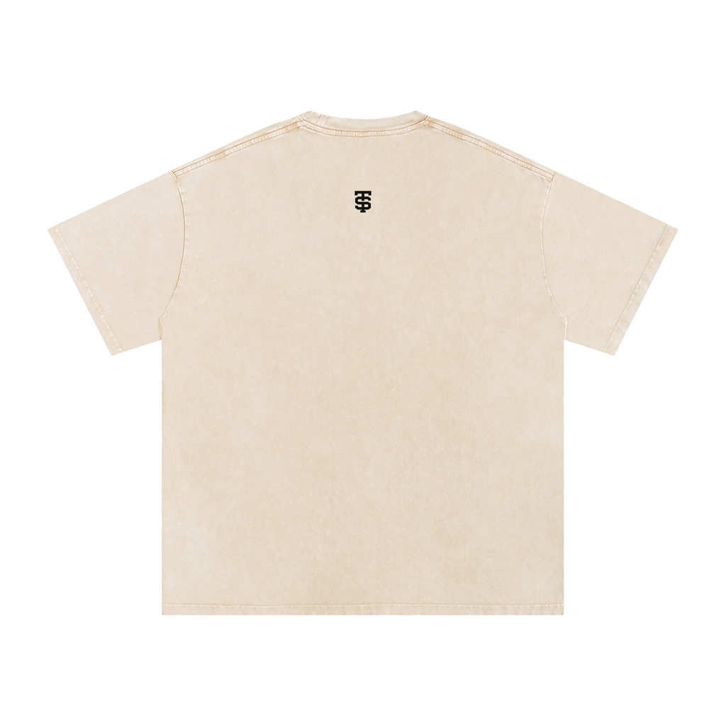 Snow Washed Oversized Cotton T-Shirt