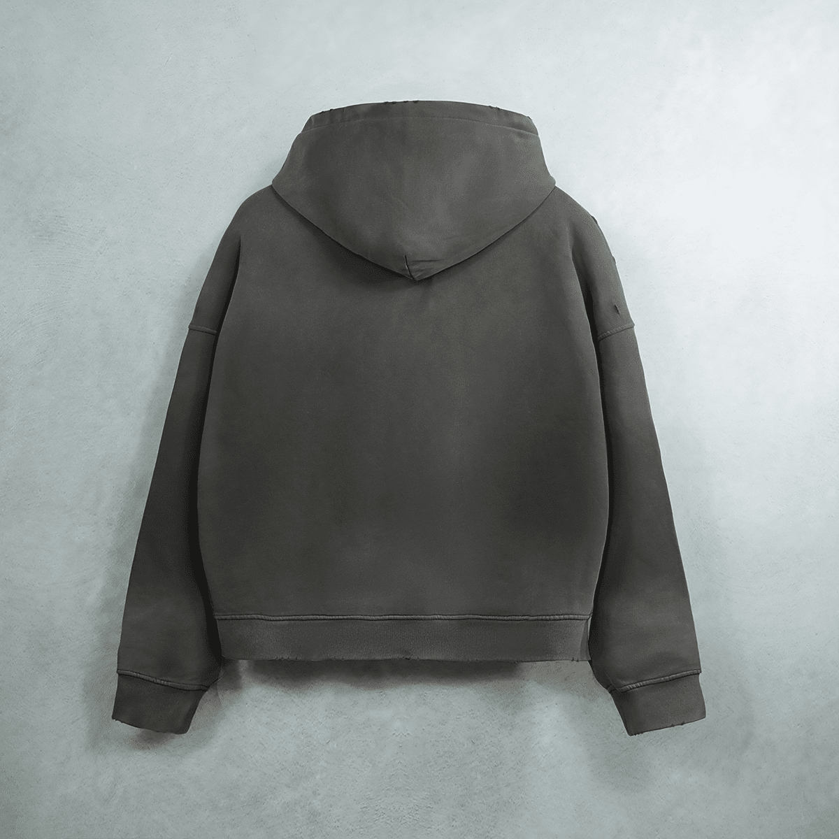 Unisex Heavyweight Washed Distressed Dystopian Streetwear Zip-Up Hoodie(420GSM)