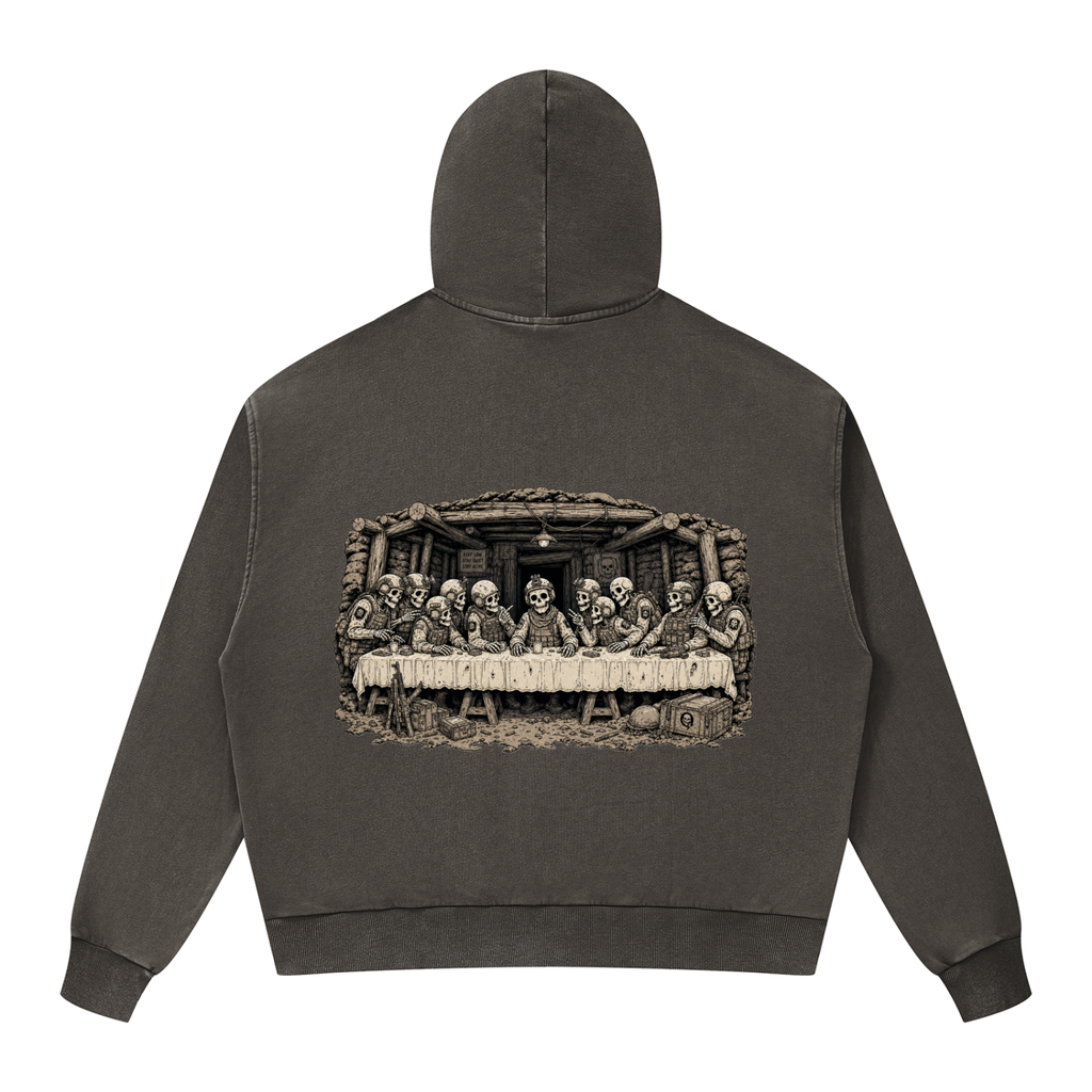 Unisex Mineral Wash Boxy Full Zip Hoodie