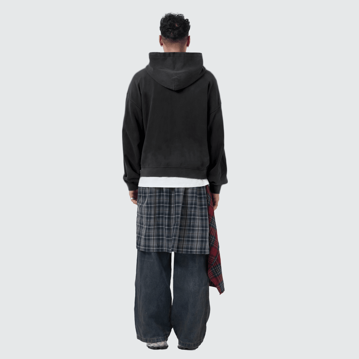 Unisex Heavyweight Washed Distressed Dystopian Streetwear Zip-Up Hoodie(420GSM)
