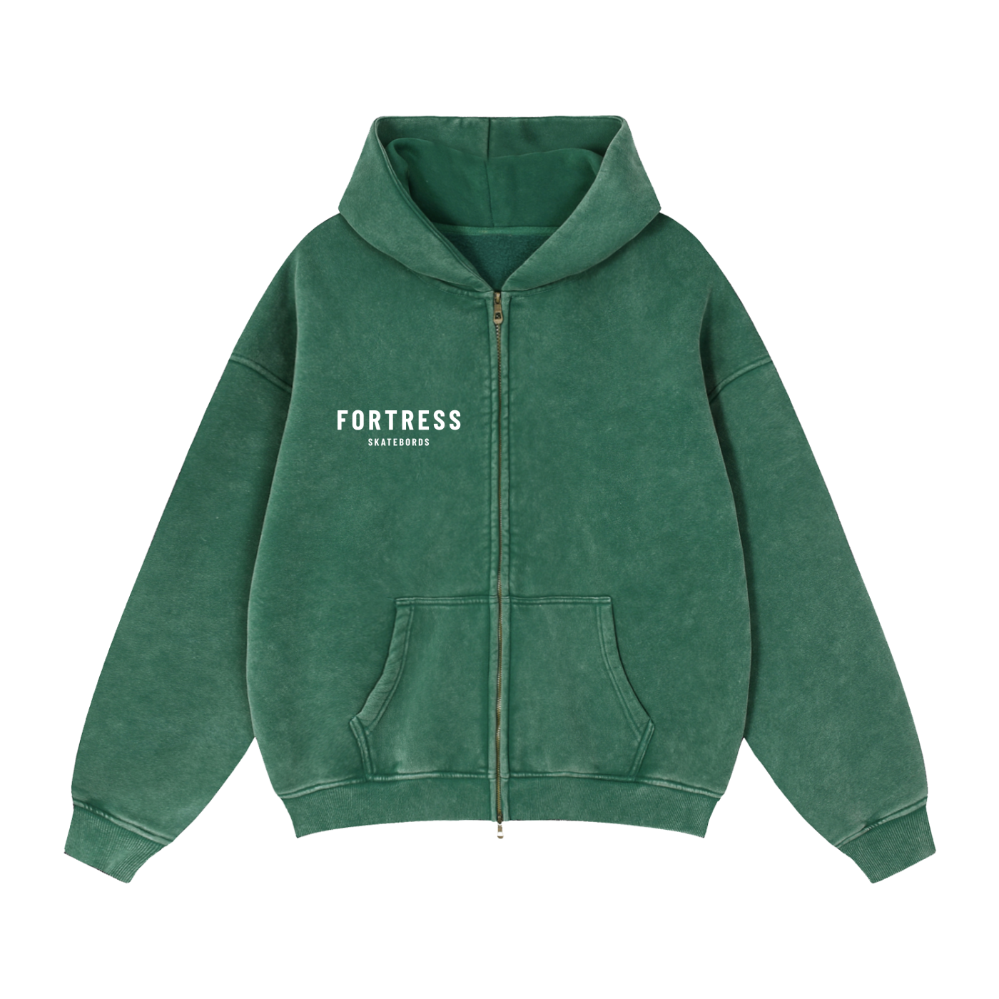 Zip-Through Boxy Fleece Hoodie