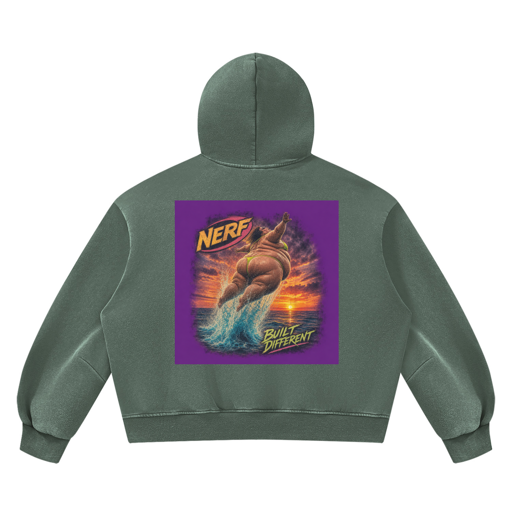 Unisex Vintage Wash Boxy Fleece Hoodie