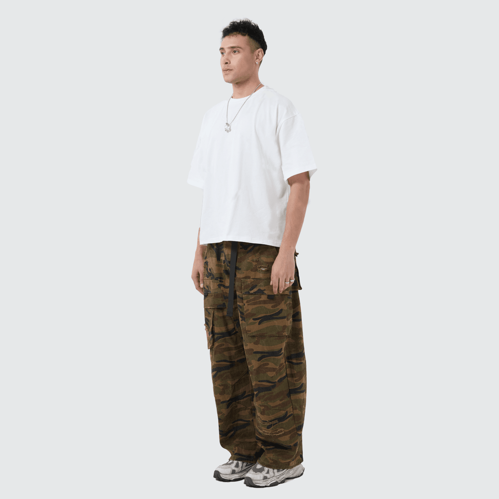 Unisex Camouflage Loose Wide-leg Jeans