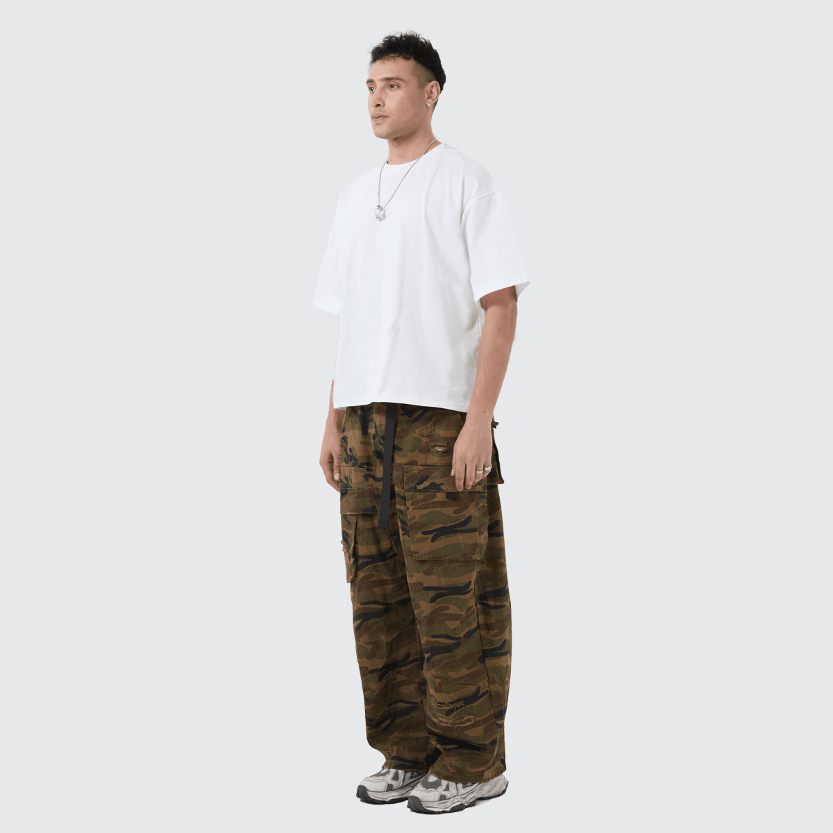 Unisex Camouflage Loose Wide-leg Jeans