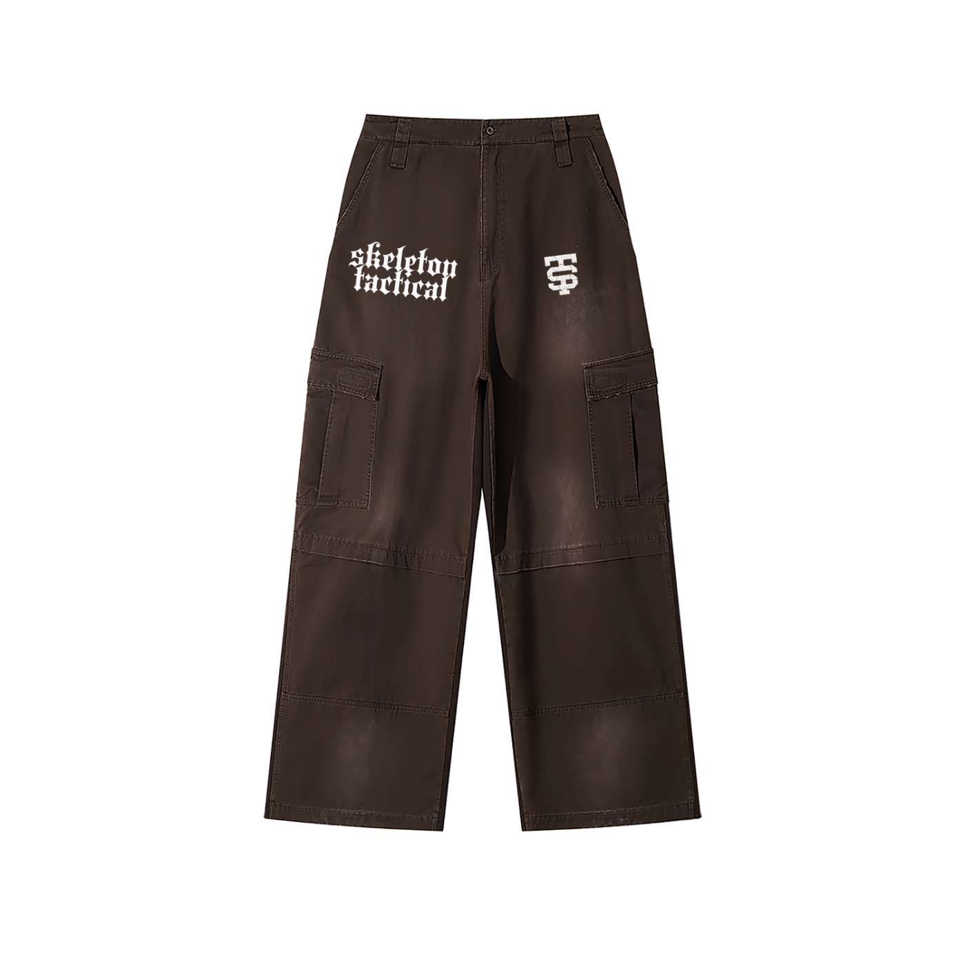Unisex Sunfade Washed Wide Leg Cargo Pants