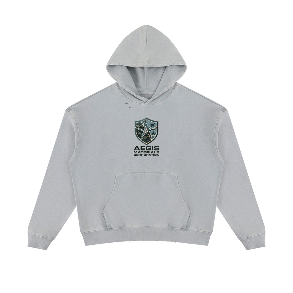 Unisex Mineral Wash Distressed Hoodie