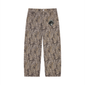 Unisex Vintage Wash Leopard Wide Leg Jeans