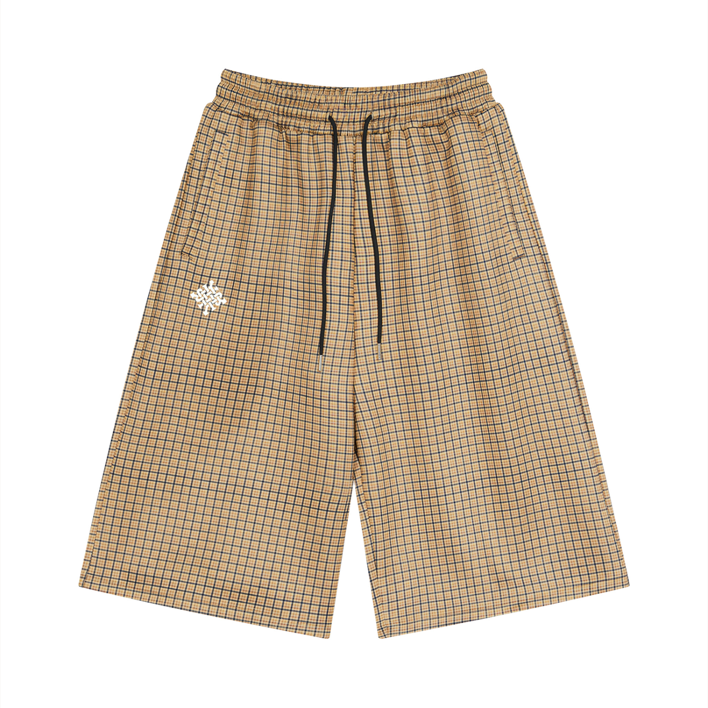 Unisex Plaid Drawstring Shorts